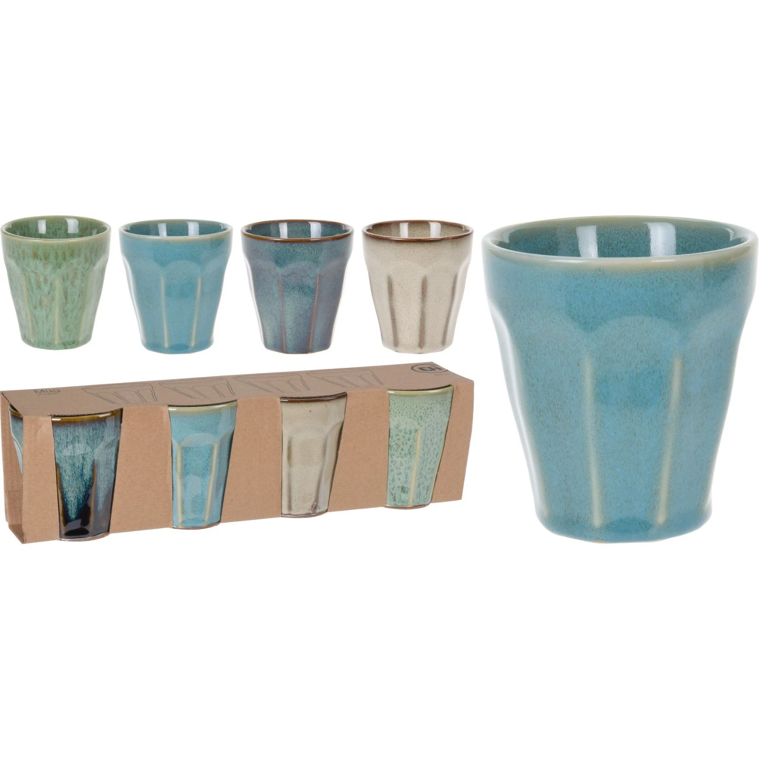 Excellent Houseware Mokken Zonder Oor 4 Stuks 6 Excellent Houseware Mokken Zonder Oor 4 Stuks - Afbeelding 4