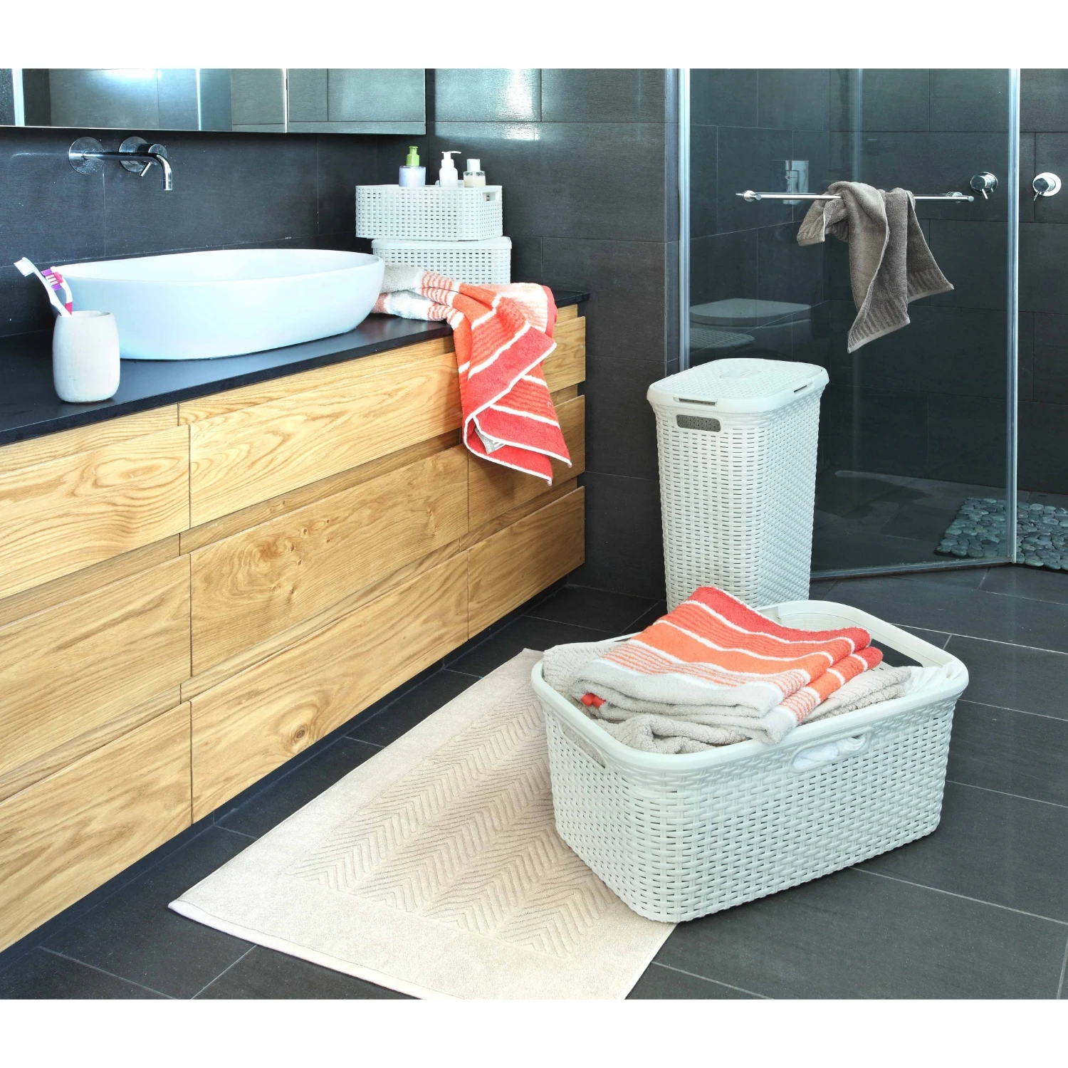 Curver Style Wasmand 45 Liter Vintage Wit - Afbeelding 2